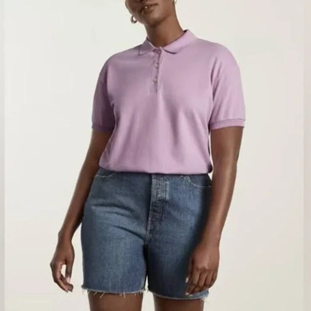 NWT Everlane The Collared Oversized‎ Cotton Polo Shirt Small Academia Preppy
